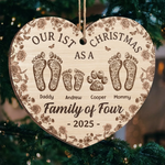 Custom Wood Ornament - Personalized Christmas Birthday Gifts For Mom, Dad, Kids - Home Is Together