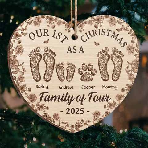 Custom Wood Ornament - Personalized Christmas Birthday Gifts For Mom, Dad, Kids - Home Is Together