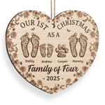 Custom Wood Ornament - Personalized Christmas Birthday Gifts For Mom, Dad, Kids - Home Is Together