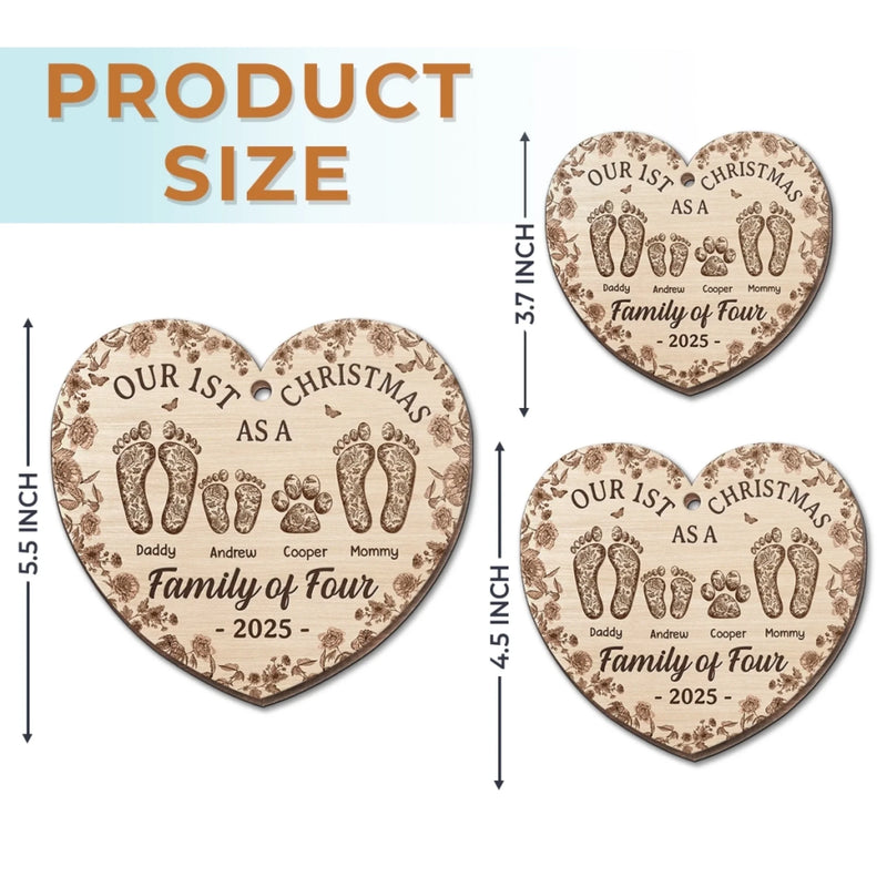 Custom Wood Ornament - Personalized Christmas Birthday Gifts For Mom, Dad, Kids - Home Is Together