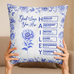 Custom Pillow - Personalized Best Friend Birthday Gifts For Women, Besties, Sisters, BFF - Blessed And Chosen