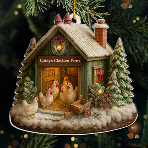 Custom Wood Ornament - Personalized Christmas Birthday Gifts For Women, Men - Chicken Love, Farm Life, Christmas Joy