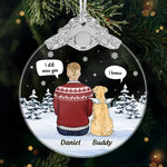Custom Glass Ornament - Personalized Pet Christmas Memorial Sympathy Gifts For Dogs - Love Never Leaves