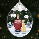 Custom Glass Ornament - Personalized Pet Christmas Memorial Sympathy Gifts For Dogs - Love Never Leaves