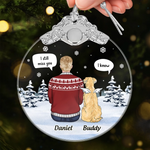 Custom Glass Ornament - Personalized Pet Christmas Memorial Sympathy Gifts For Dogs - Love Never Leaves