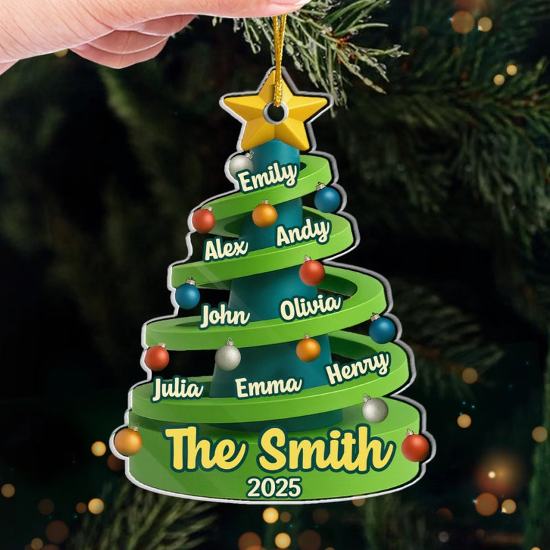 Custom Acrylic Ornament - Personalized Christmas Birthday Gifts For Mom, Dad, Kids - Our Family Tree