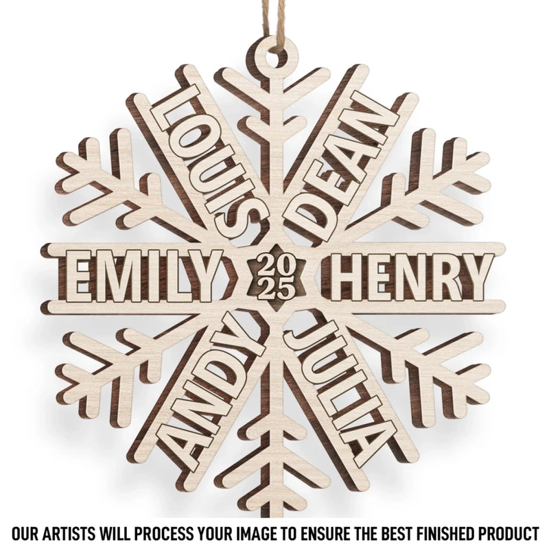 Custom Wood Ornament - Personalized Christmas Birthday Gifts For Mom, Dad, Kids - Snowed In With Love