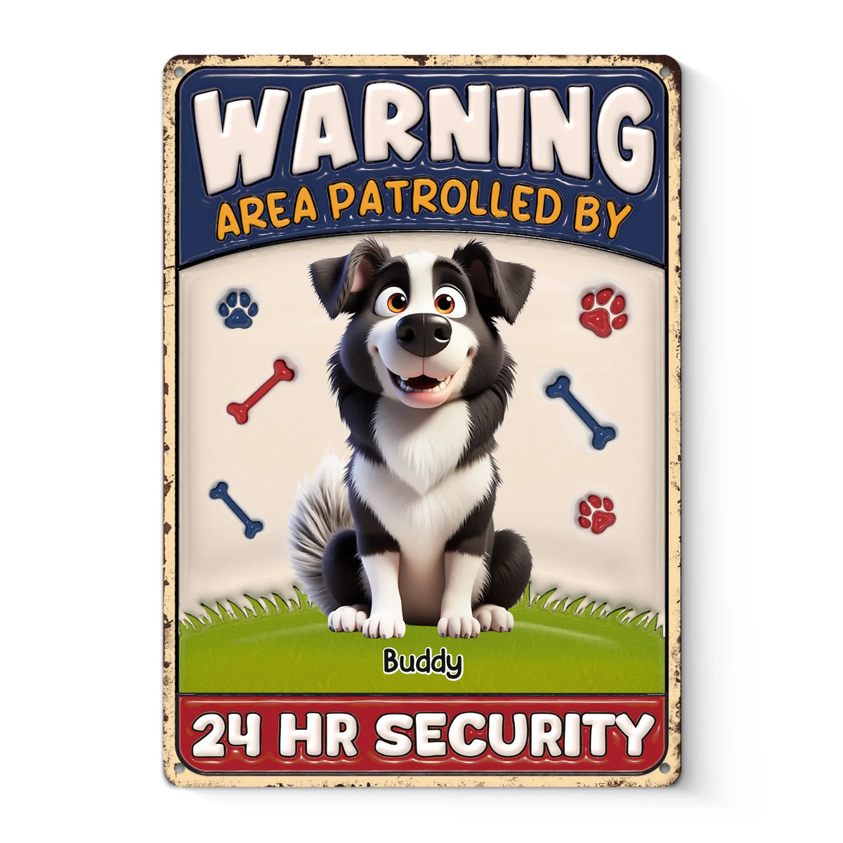 Custom 3D Inflated Effect Printed Home Decor Metal Sign - Personalized  Birthday Gifts For Dog Lovers, Dog Dad And Mom - Woofing Is Our Warning System