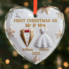 Custom Heart Glass Ornament - Personalized Anniversary Christmas Wedding Gifts For Husband And Wife, Him And Her - Our First Christmas Together