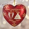 Custom Acrylic Ornament - Personalized Anniversary Christmas Wedding Gifts For Husband And Wife, Him And Her - Love Wrapped In Our First Christmas