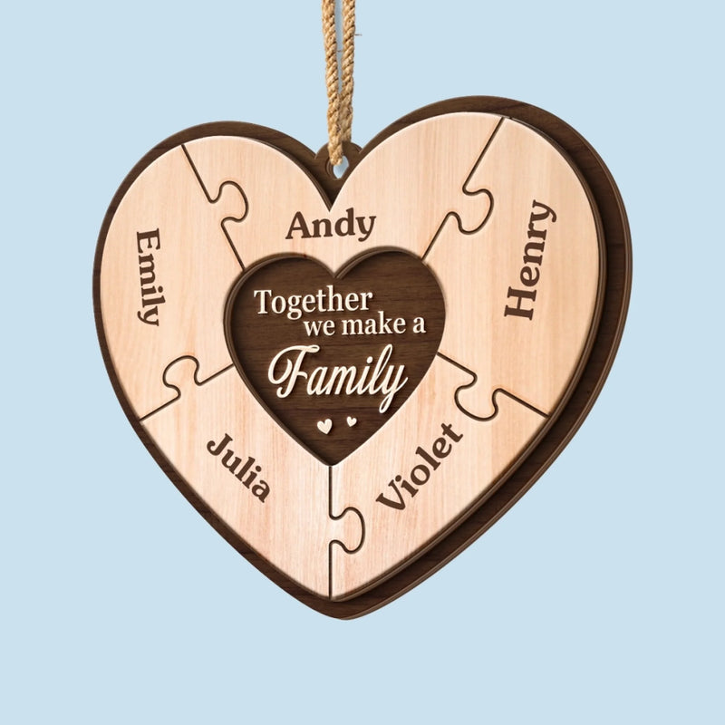 Custom Double Layer Wooden Ornament - Personalized Christmas Birthday Gifts For Mom, Dad, Kids - Pieces Of Our Heart