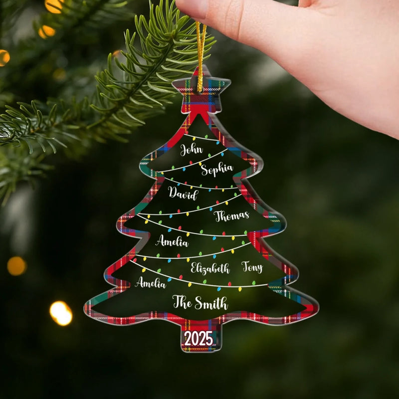 Custom Acrylic Ornament - Personalized Christmas Birthday Gifts For Mom, Dad, Kids - Family Roots, Festive Fruits
