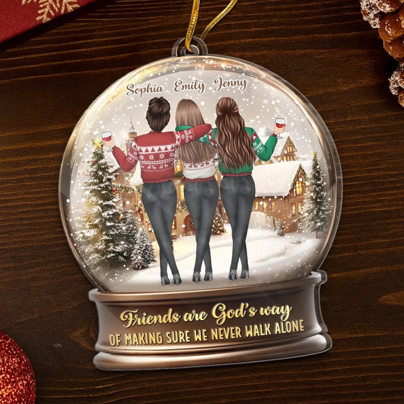 Custom Acrylic Ornament - Personalized Christmas Best Friend Birthday Gifts For Women, Besties, Sisters, BFF - Blessed With Friends