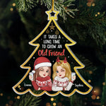 Custom Acrylic Ornament - Personalized Christmas Best Friend Birthday Gifts For Women, Besties, Sisters, BFF - Growing Old Friends Together