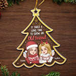Custom Acrylic Ornament - Personalized Christmas Best Friend Birthday Gifts For Women, Besties, Sisters, BFF - Growing Old Friends Together