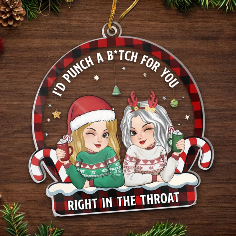 Custom Acrylic Ornament - Personalized Christmas Best Friend Birthday Gifts For Women, Besties, Sisters, BFF - Partners In Crime And Wine