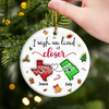 Custom Long Distance Ceramic Ornament - Personalized Best Friend Christmas Birthday Gifts For Women, Besties, Sisters, BFF - Miles Can’t Break Us
