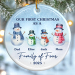 Custom Ceramic Ornament - Personalized Christmas Birthday Gifts For Family - Our Frosty Family
