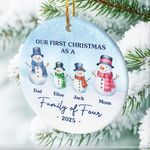 Custom Ceramic Ornament - Personalized Christmas Birthday Gifts For Family - Our Frosty Family