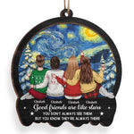 Custom Wood Ornament - Personalized Best Friend Christmas Birthday Gifts For Besties, Sisters, BFF