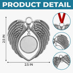 Custom Photo Memorial Angel Gifts - Personalized Round Angel Wings Ornament