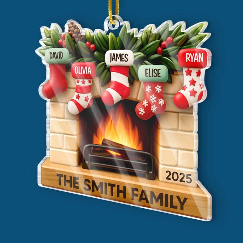 Custom Acrylic Ornament - Personalized Christmas Birthday Gifts For Mom, Dad, Kids - Our Merry Stockings