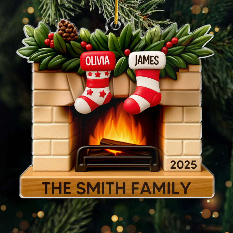 Custom Acrylic Ornament - Personalized Christmas Birthday Gifts For Mom, Dad, Kids - Our Merry Stockings