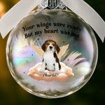 Custom Photo Ornament Ball - Personalized Pet Memorial Sympathy Gifts For Dog Lovers - Angel Paws Watching Over Me