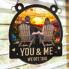 Custom Wood And Acrylic Suncatcher With Crystal Prism - Personalized Anniversary Wedding Gifts For Husband And Wife, Him And Her - Sunset Is Sweeter With You