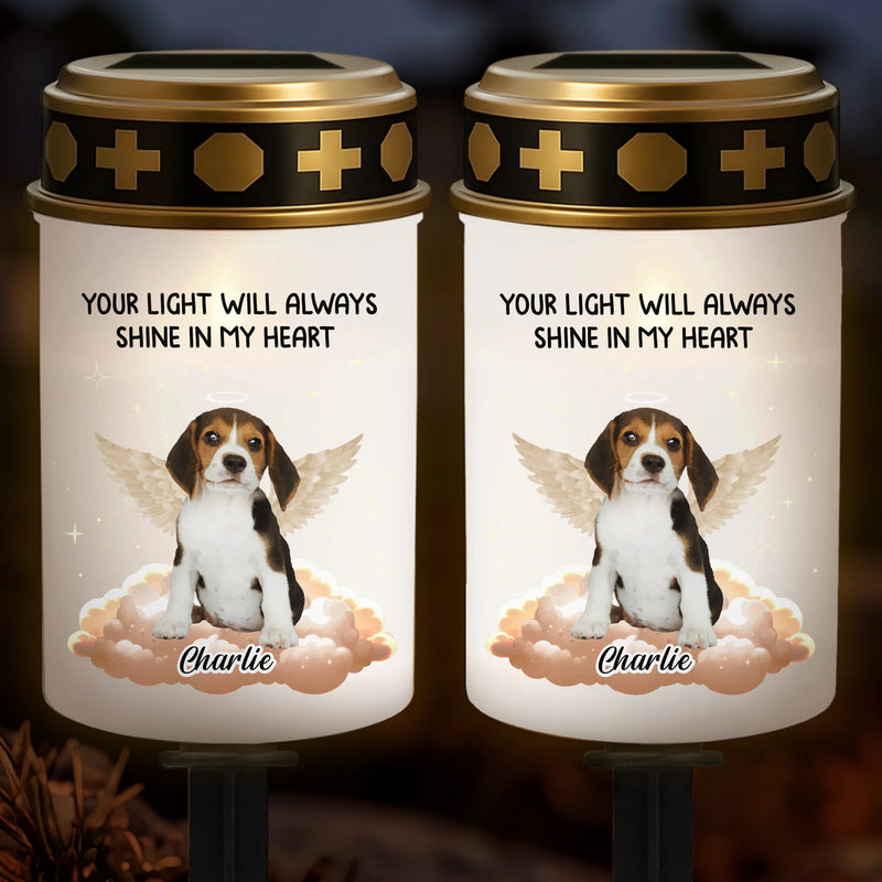 Custom Photo Solar Stake Lights - Personalized Pet Memorial Sympathy Gifts For Dogs, Cats - Your Light Still Warms My Soul