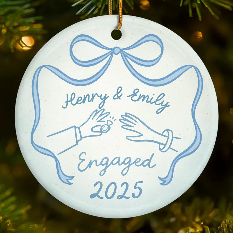 Custom Ceramic Ornament - Personalized Anniversary Christmas Wedding Gifts For Husband And Wife, Him And Her -  We Said Yes To Forever