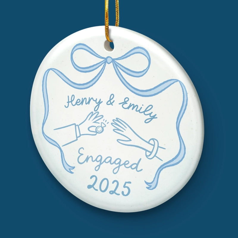 Custom Ceramic Ornament - Personalized Anniversary Christmas Wedding Gifts For Husband And Wife, Him And Her -  We Said Yes To Forever