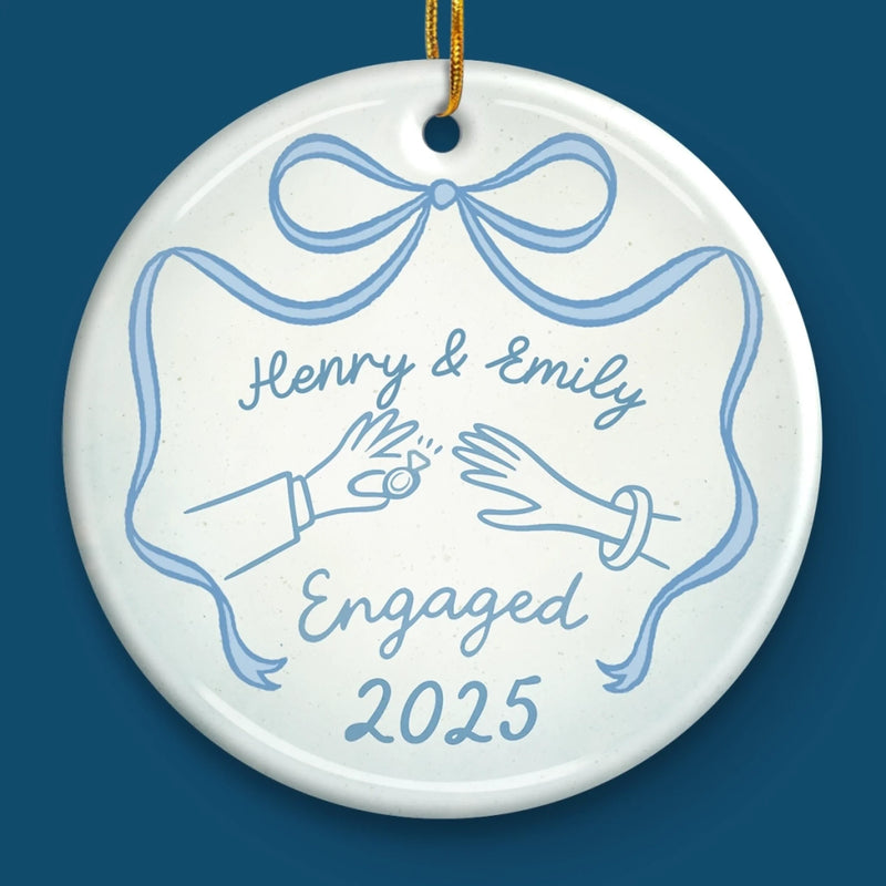 Custom Ceramic Ornament - Personalized Anniversary Christmas Wedding Gifts For Husband And Wife, Him And Her -  We Said Yes To Forever