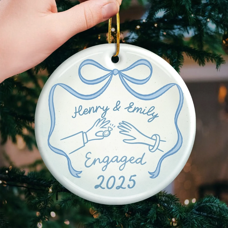 Custom Ceramic Ornament - Personalized Anniversary Christmas Wedding Gifts For Husband And Wife, Him And Her -  We Said Yes To Forever