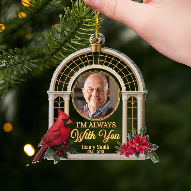 Custom Photo Acrylic Ornament - Personalized Christmas Memorial Sympathy Gifts For Loss Of Mom, Dad - Gone From Sight, Never From Heart