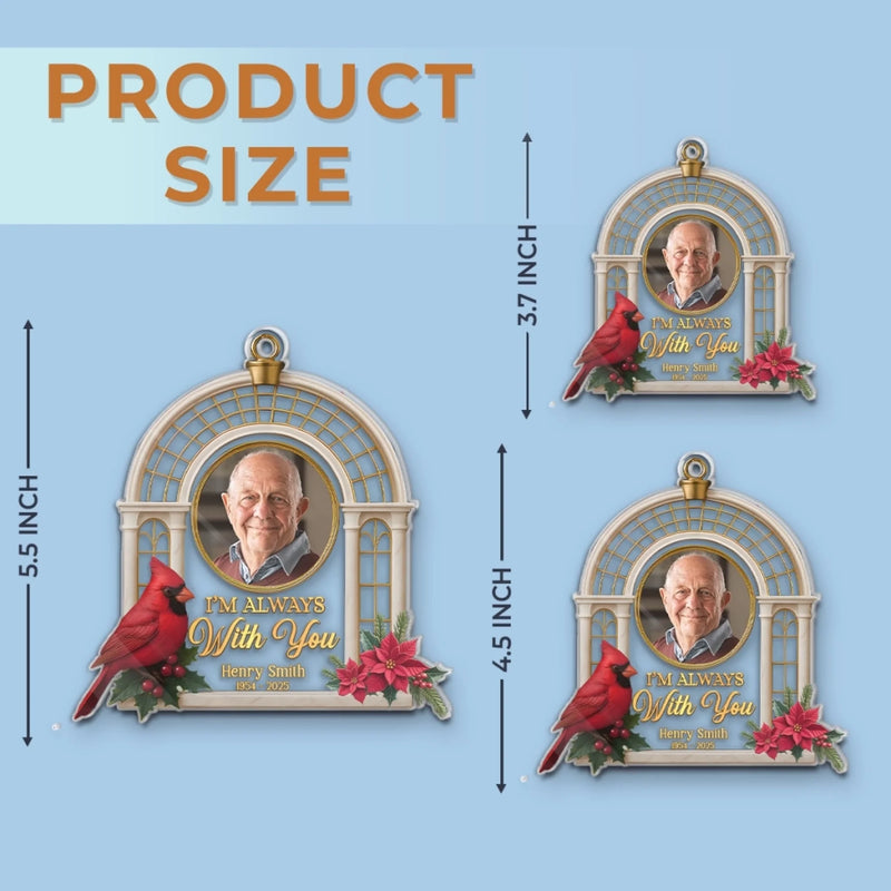 Custom Photo Acrylic Ornament - Personalized Christmas Memorial Sympathy Gifts For Loss Of Mom, Dad - Gone From Sight, Never From Heart