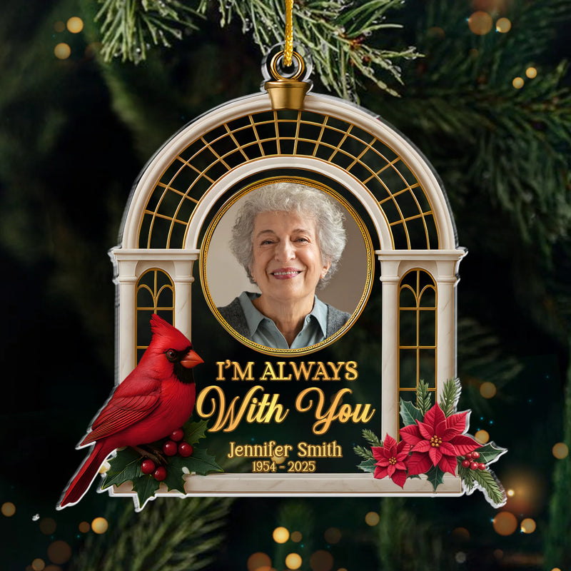 Custom Photo Acrylic Ornament - Personalized Christmas Memorial Sympathy Gifts For Loss Of Mom, Dad - Gone From Sight, Never From Heart