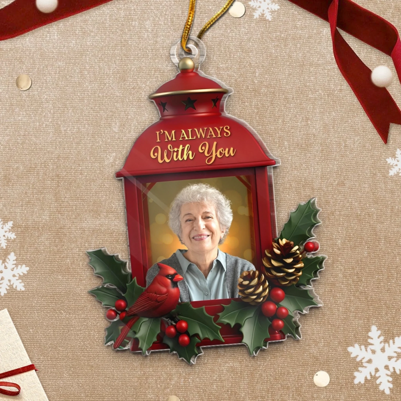 Custom Photo Acrylic Ornament - Personalized Christmas Memorial Sympathy Gifts For Loss Of Mom, Dad - Your Light Still Shines