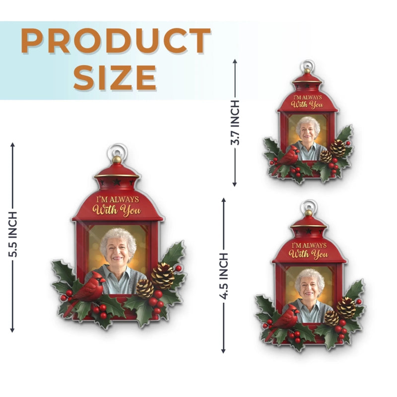 Custom Photo Acrylic Ornament - Personalized Christmas Memorial Sympathy Gifts For Loss Of Mom, Dad - Your Light Still Shines
