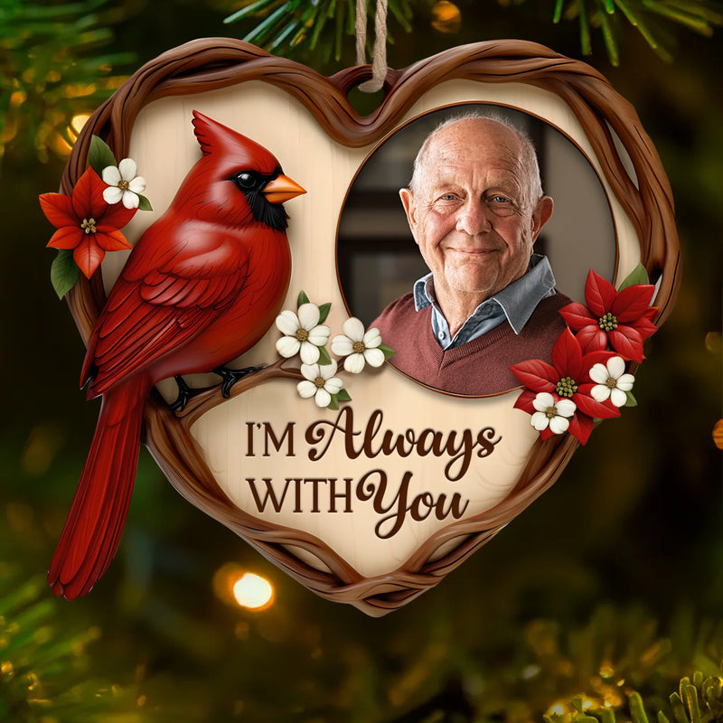 Custom Photo Wood Ornament - Personalized Christmas Memorial Sympathy Gifts For Loss Of Mom, Dad - Your Love Lights My Way