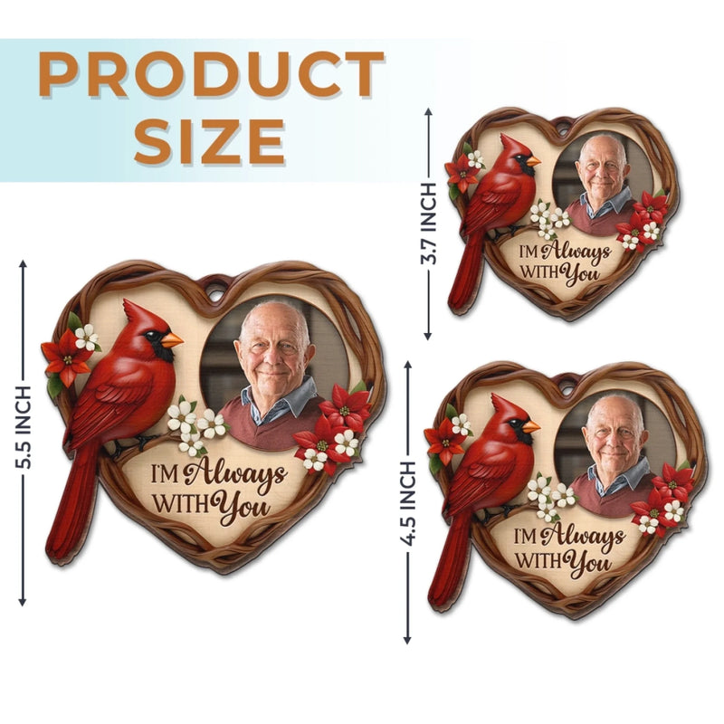 Custom Photo Wood Ornament - Personalized Christmas Memorial Sympathy Gifts For Loss Of Mom, Dad - Your Love Lights My Way