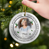 Custom Photo Ceramic Ornament - Personalized Christmas Memorial Sympathy Gifts For Loss Of Mom, Dad - Forever Connected, Heart To Heart