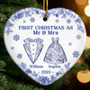 Custom Ceramic Ornament - Personalized Anniversary Christmas Wedding Gifts For Husband And Wife, Him And Her - The Christmas We Became Mr And Mrs