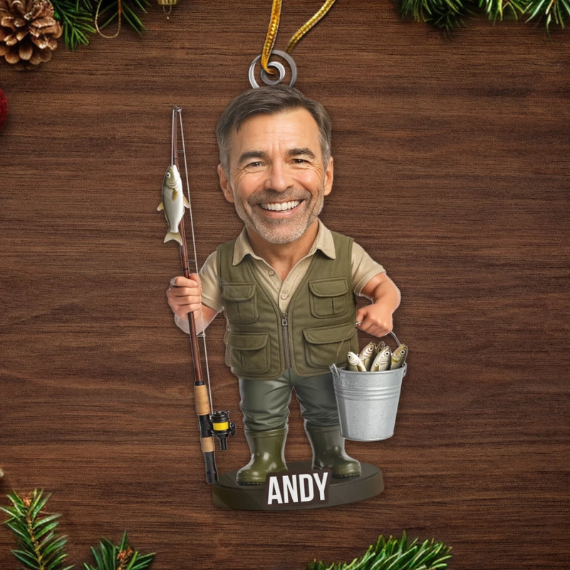 Custom Photo Acrylic Ornament - Personalized Christmas Birthday Fishing Gifts For Fisherman - Master Angler