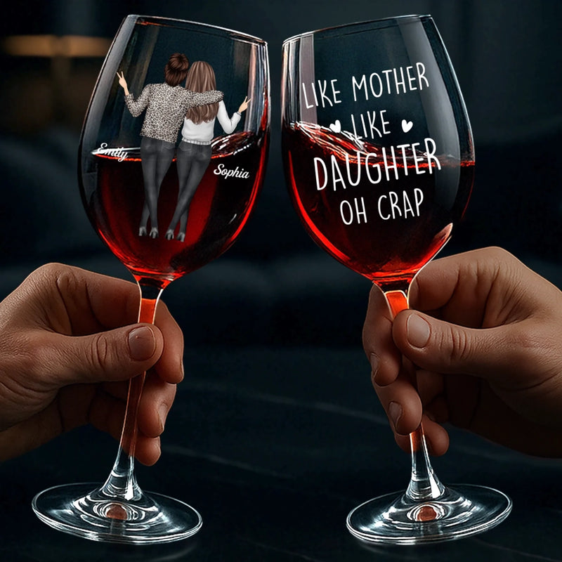 Custom Stemmed Wine Glass - Personalized Birthday Gifts For Mom, Daughter - Partners In Wine And Life