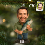 Custom Photo Fishing Christmas Gifts for Men - Personalized Ornament