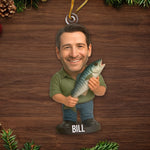 Custom Photo Fishing Christmas Gifts for Men - Personalized Ornament