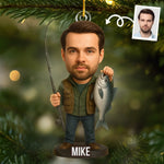 Custom Photo Fishing Christmas Gifts for Men - Personalized Ornament