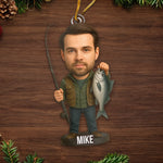 Custom Photo Fishing Christmas Gifts for Men - Personalized Ornament