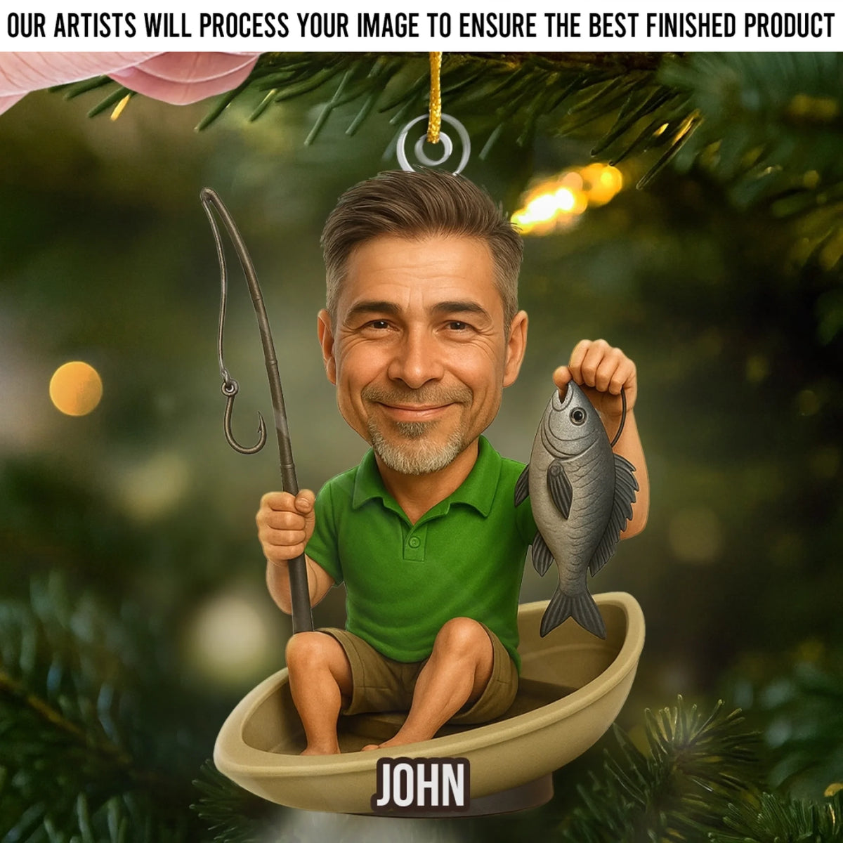 Custom Photo Acrylic Ornament - Personalized Christmas Birthday Fishing Gifts For Fisherman - Catch Of The Day